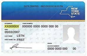 Sample New York State Benefit Identification Card with the CIN under ID NUMBER highlighted in yellow